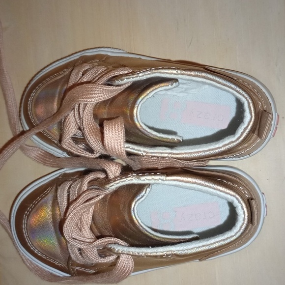 Rose Gold Holographic Hightop Sneakers - Picture 3 of 5